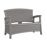 Suncast Commercial Loveseat with Storage, Dove Gray